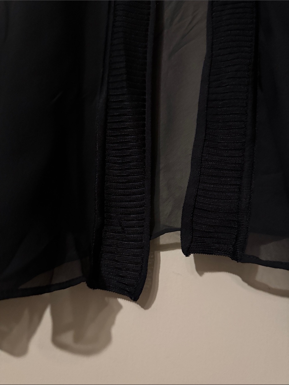 NWOT- NIC+ZOE Chiffon Crush Mixed Media Cardigan, Black, size M/L - Picture 9 of 12